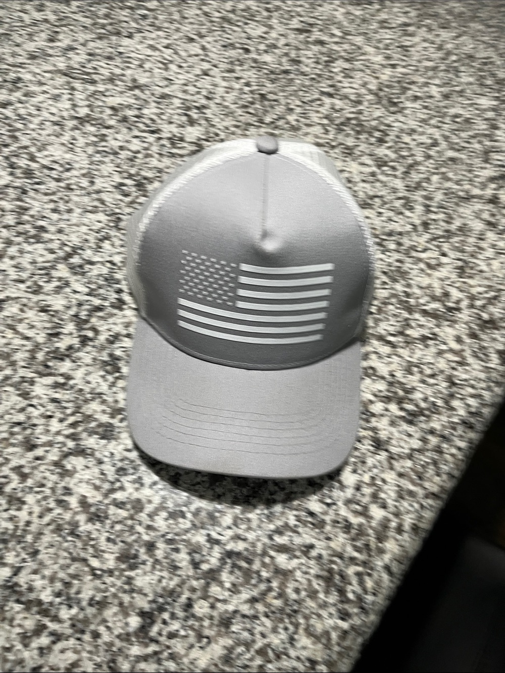 Men's Gray American Flag Trucker Hat